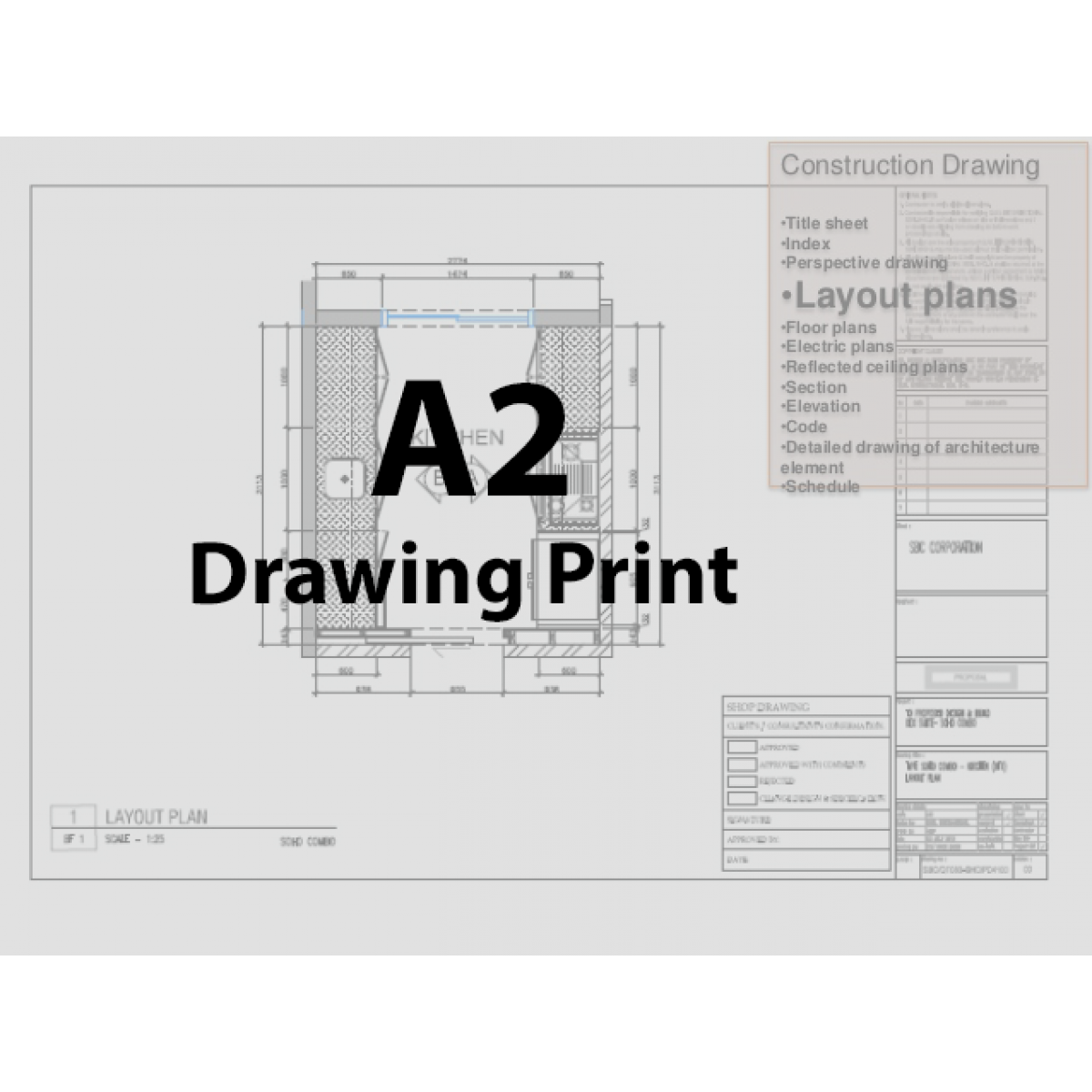 A2 Color Architectural Drawings Printing